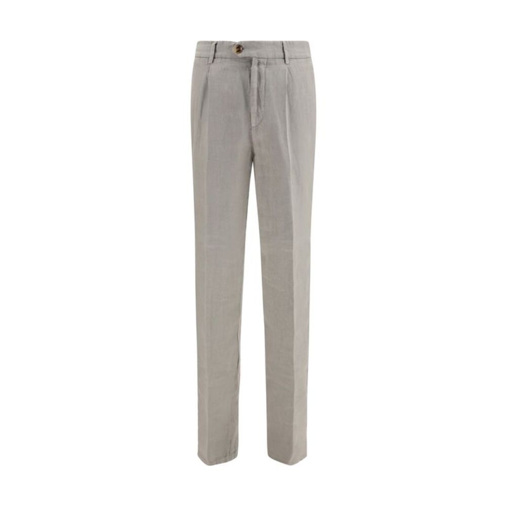 Brunello Cucinelli Men Garment Dyed Ginen Gabardine Pants